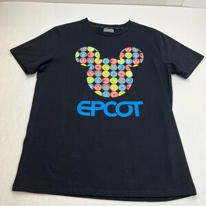 2022 Disney Parks EPCOT Center Icons Figment Mickey Adult Black Shirt Size Large